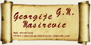 Georgije Maširević vizit kartica